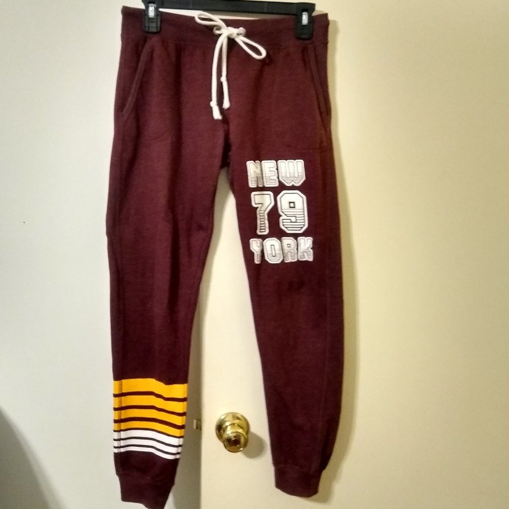 Burgundy New York Sweatpants (Size: Small)